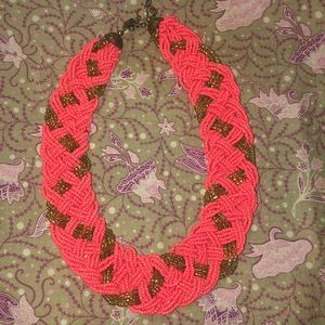 Boho chic magenta-beaded necklace